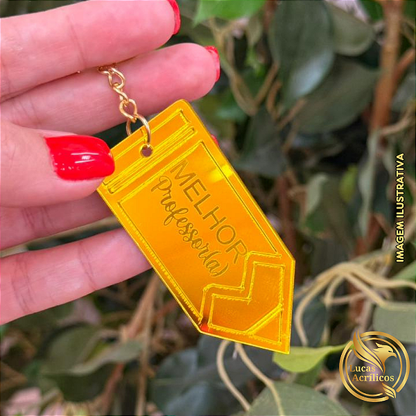 KIT COM 10 CHAVEIROS LAPÍS MELHOR PROFESSOR(A) EM ACRÍLICO