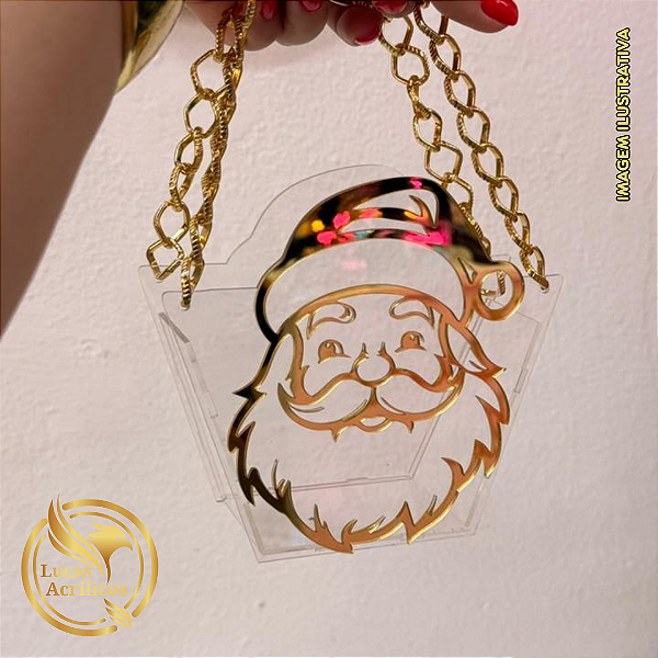 CESTA EM ACRÍLICO PAPAI NOEL 15X13 CM