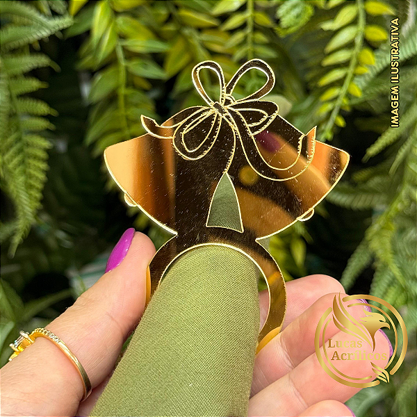 KIT COM 10 PORTA GUARDANAPOS SINOS DE NATAL EM ACRÍLICO