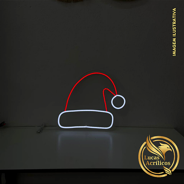 GORRO DE NATAL EM LED 30X34 CM