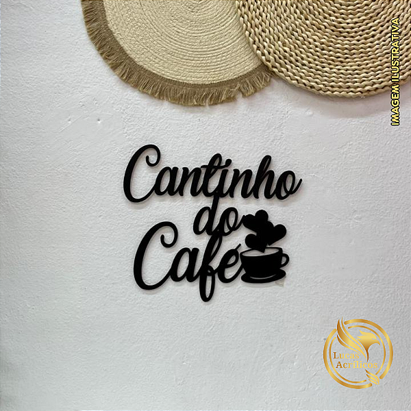 CANTINHO DO CAFÉ EM MDF PRETO 30X25 CM