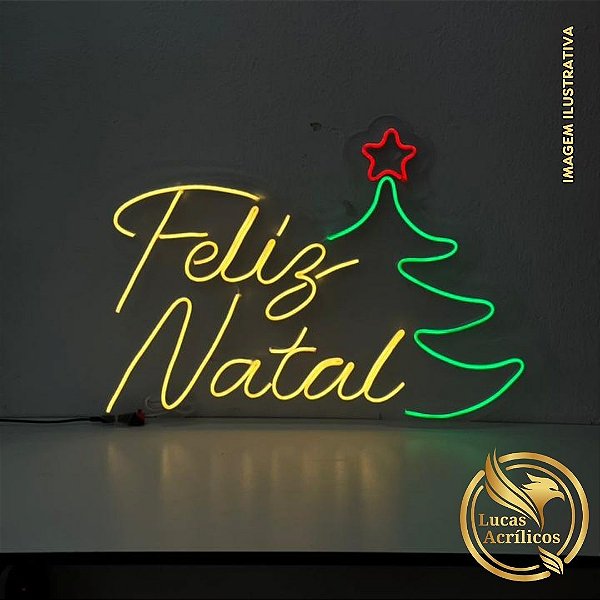 FELIZ NATAL COM ÁRVORE EM LED