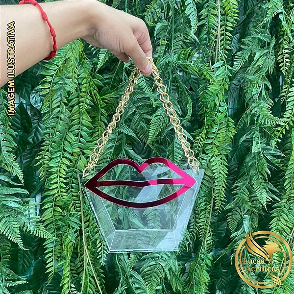 BOLSA DE BOCA SOBREPOSTA EM ACRÍLICO 19X14,5 CM