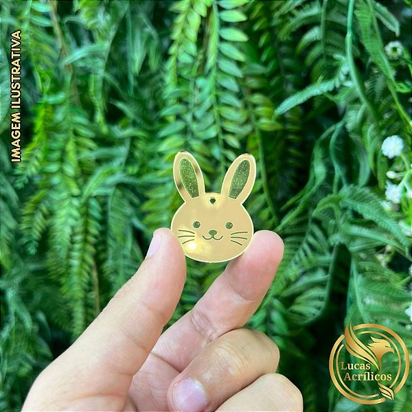 KIT COM 10 TAGS COELHO DA PÁSCOA EM ACRÍLICO 4X3 CM