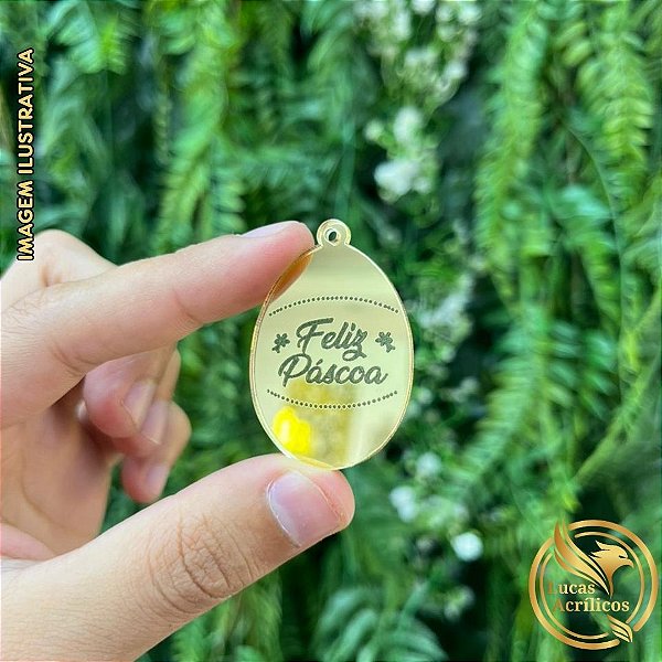 KIT 10 TAGS OVOS DE PÁSCOA EM ACRÍLICO 4X3 CM