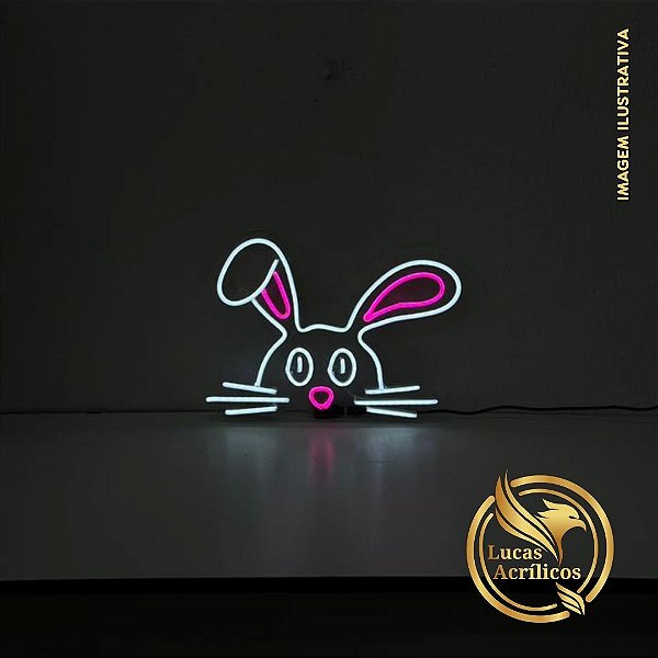 COELHO DE PÁSCOA EM LED PERSONALIZADO 23X30 CM