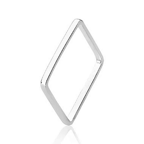 Anel Quadrado Prata 925