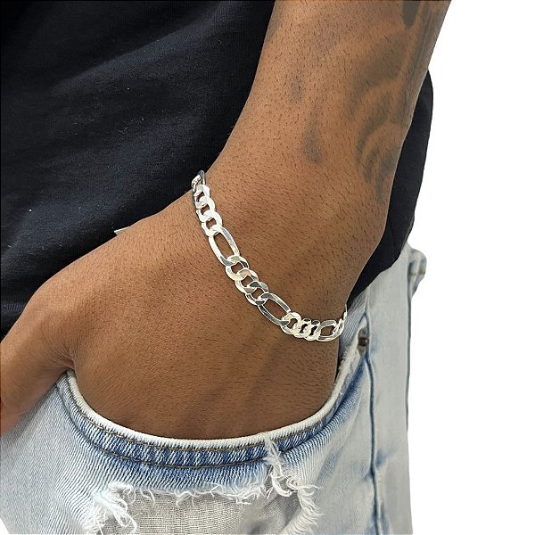 Pulseira Masculina 3x1 Prata 925