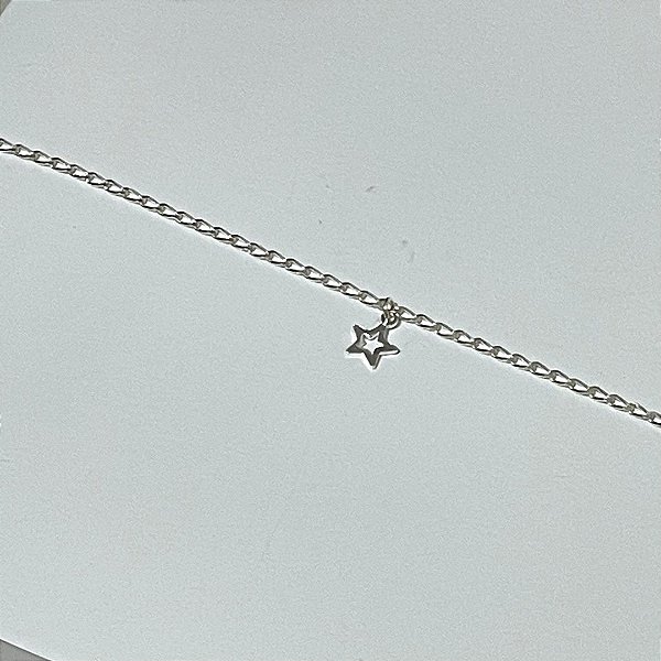 Tornozeleira Prata Estrela Vazada
