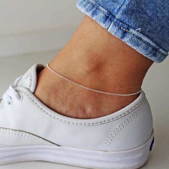 Tornozeleira Elos Redondo Prata 925