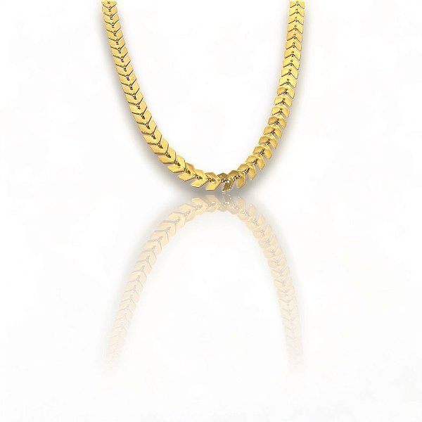 Corrente  Dourada Escamas de Peixe