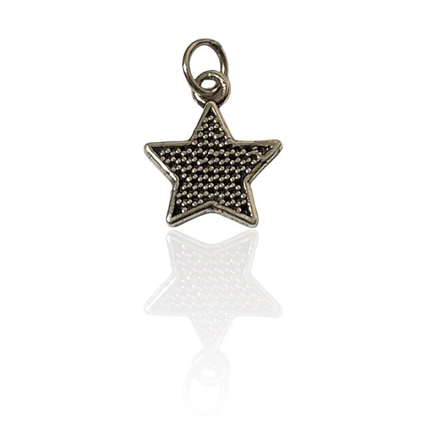 Pingente Estrela Prata Envelhecida 925