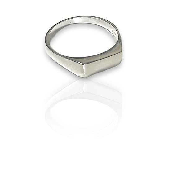 Anel Retangular Chapa Prata 925