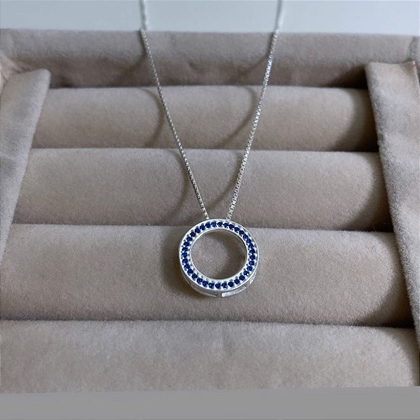 Corrente Circulo Cravejado Prata 925