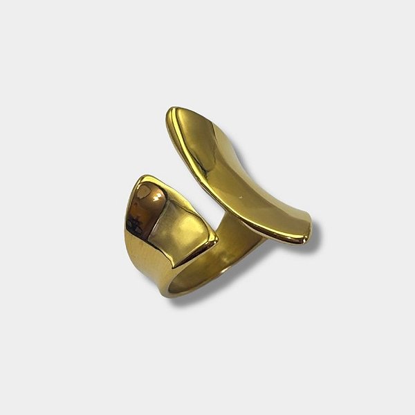 Anel Vazado Aço Inox Dourado