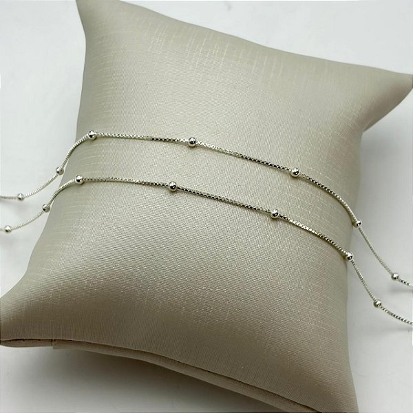 Pulseira Veneziana Bolinha Prata 925