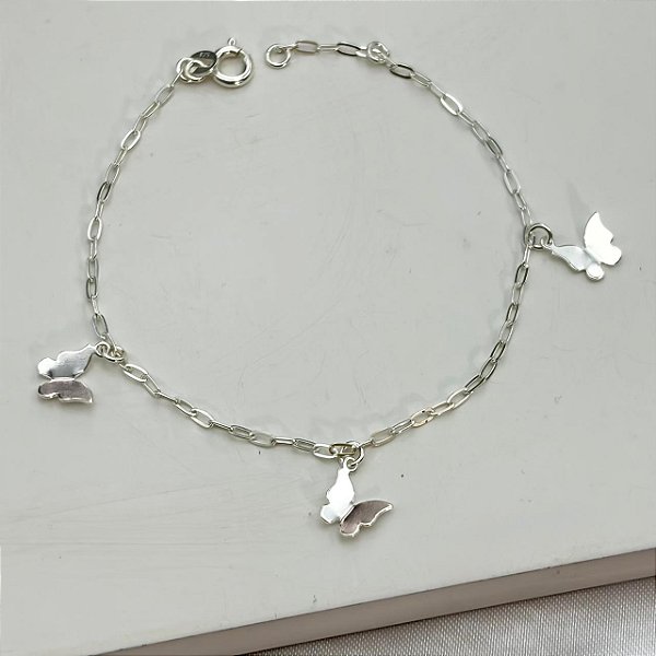 Pulseira Borboleta Prata 925