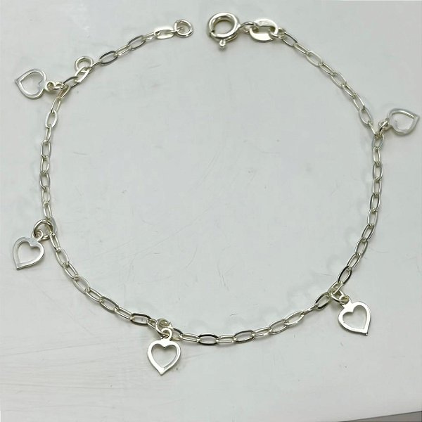 Pulseira Coração Vazado Prata 925