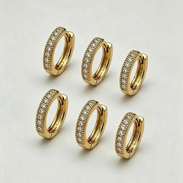 Brinco Trio Argolinha Dourado