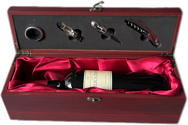 Kit Maleta Luxo Com 4 Acessórios e Vinho Angélica Zapata Cabernet Sauvignon 2020 750ml