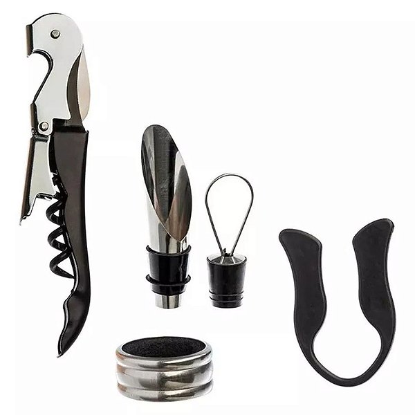 Kit de Acessórios para Vinho 4 Peças