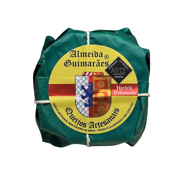 Queijo Artesanal Hortelã Defumado Almeida Guimarães Aprox. 500gr