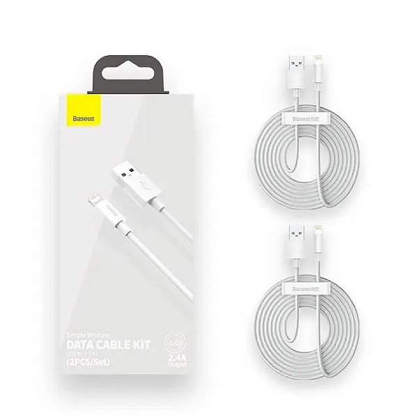 Kit 2 Cabo Usb / Lightning Iphone 1,5m Baseus