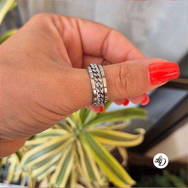 Anel aço inox ELOS GIRATÓRIO UNISSEX