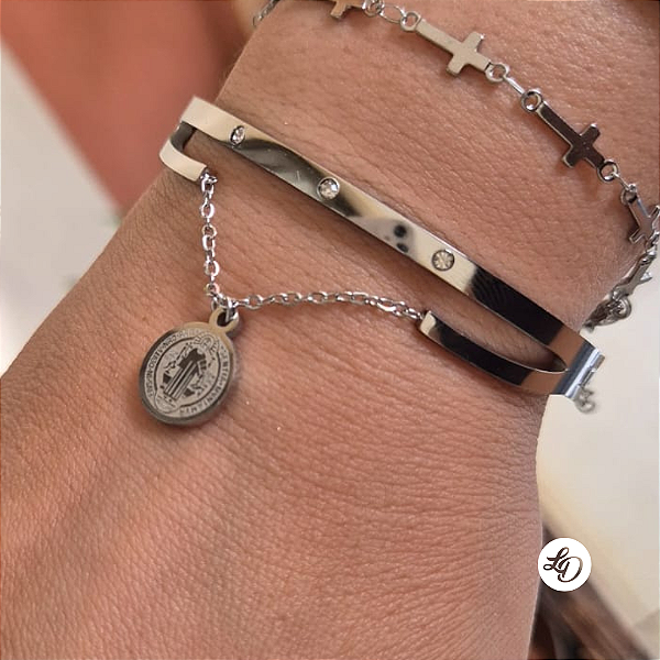 Pulseira em aço inox BRACELETE SÃO BENTO
