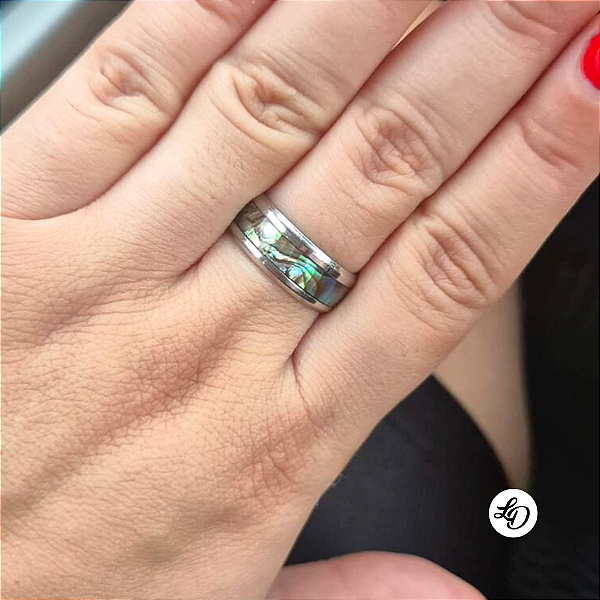 Anel aço inox ABALONE