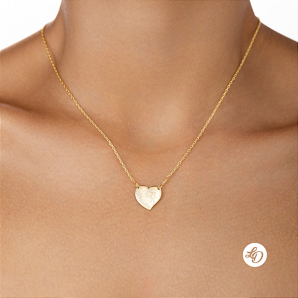 Colar semi ouro CORAÇÃO MAMÃE DE MENINO