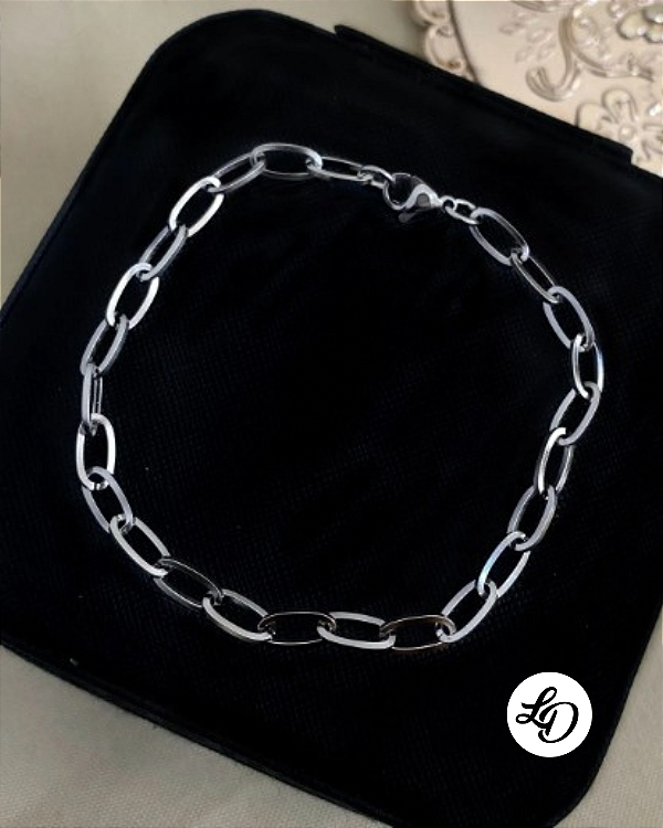 Pulseira aço inox ELO CARTIER OVAL