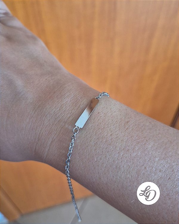 Pulseira aço inox PLAQUINHA