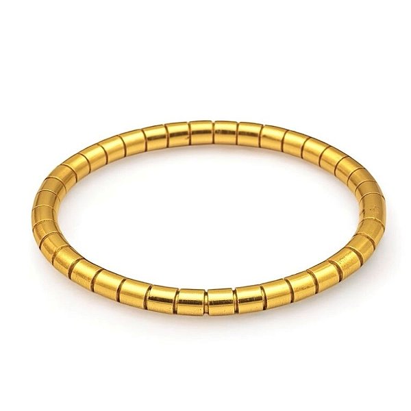Pulseira aço inox BRACELETE BAMBU DOURADO