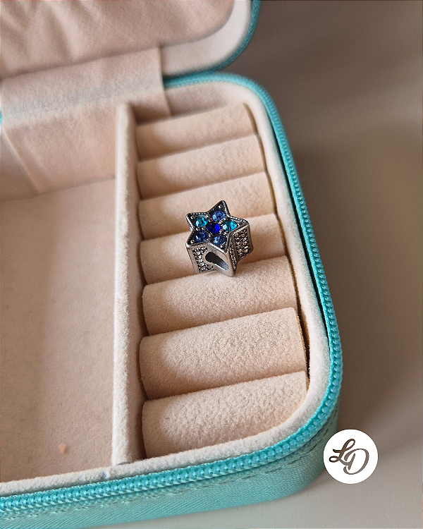 BERLOQUE ESTRELA BRILHO AZUL - PINGENTE EM AÇO INOX