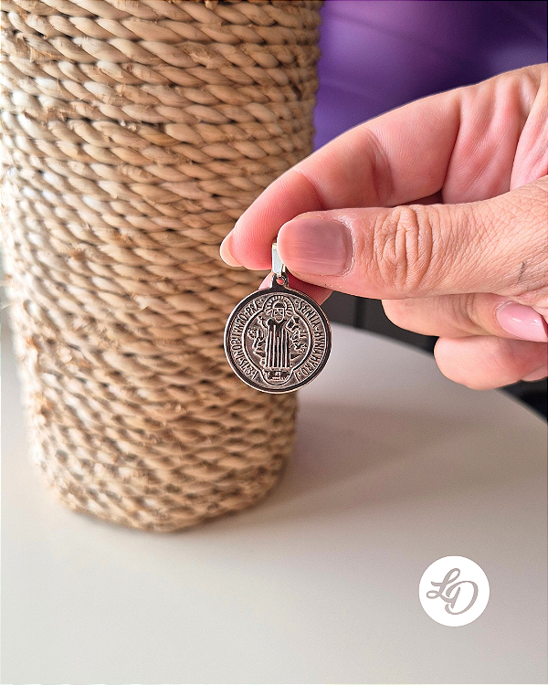 PINGENTE AÇO INOX MEDALHA DE SÃO BENTO