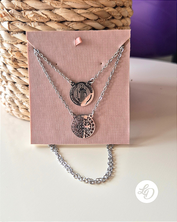 COLAR AÇO INOX ESCAPULÁRIO DE SÃO BENTO