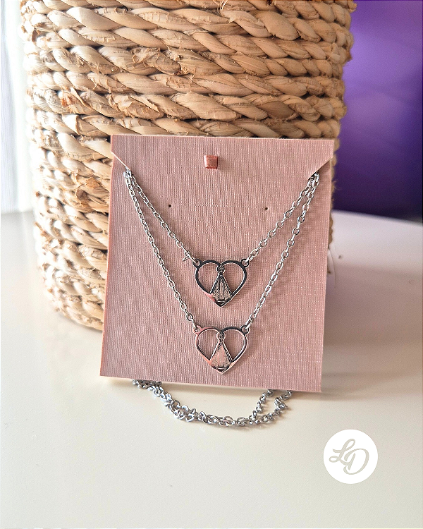 COLAR AÇO INOX ESCAPULÁRIO DE NOSSA SENHORA APARECIDA