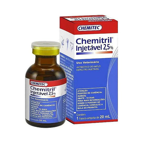 Chemitril Injetável 2,5% 20 mL - Chemitec