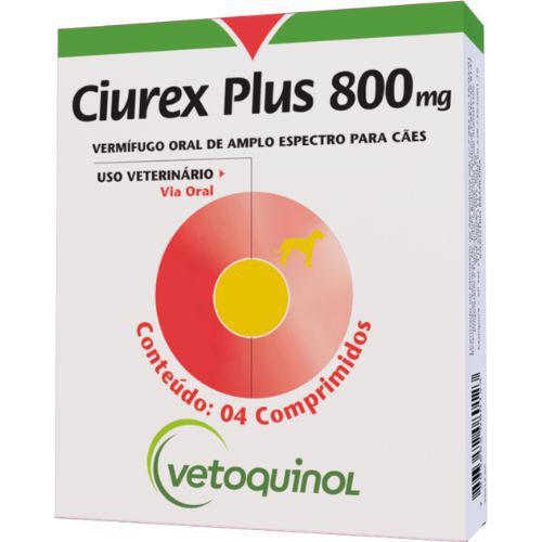 Ciurex Plus 800 mg Vermifugo Para Cães - Vetoquinol