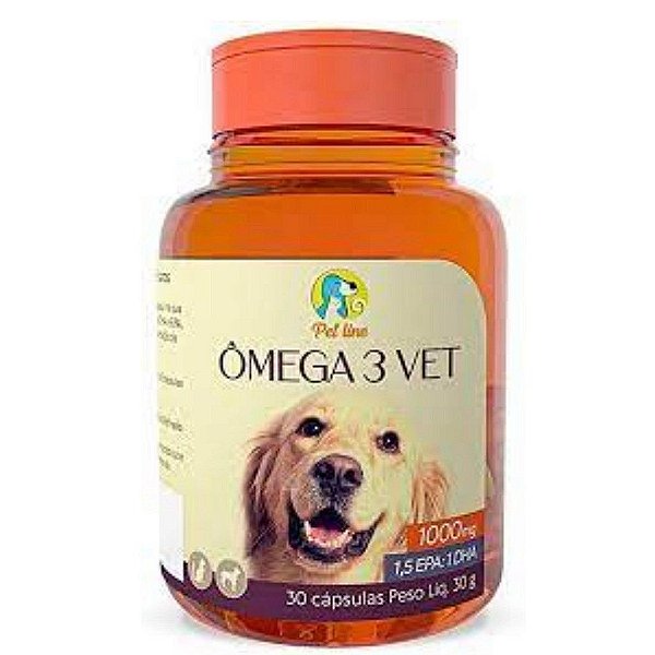 Omega 3 Vet 1000mg C/ 30 Capsulas - Botupharma - Pet Line