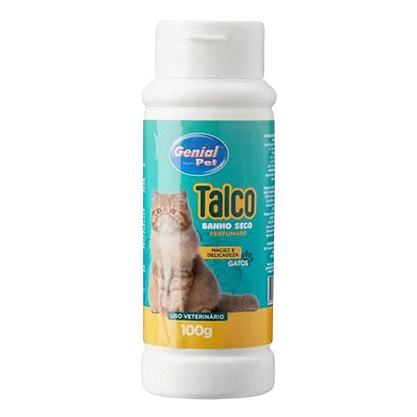 Talco Banho Seco Para Gatos 100 Gr - Genial Pet