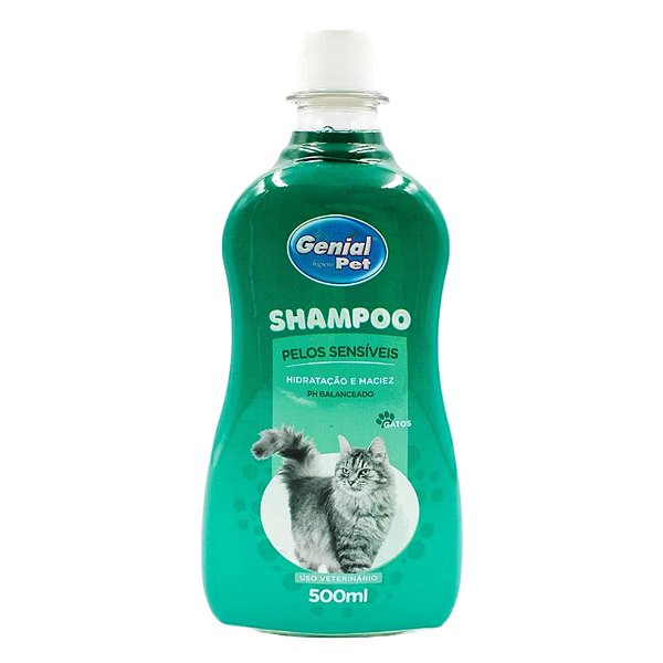 Shampoo Pelos Sensíveis Gatos 500 mL - Genial Pet