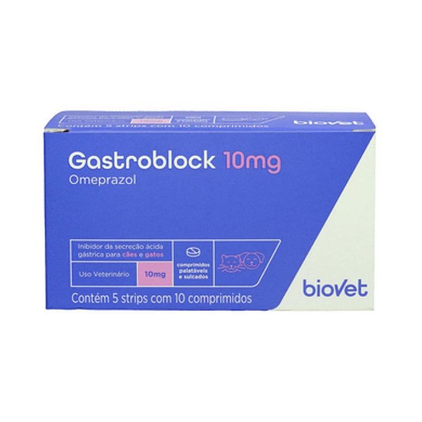 Gastroblock Omeprazol 10 Mg c/ 10 Comprimidos - Biovet
