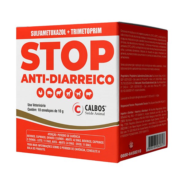 Stop Anti-Diarréico 10 Gr Com 10 Unidades - Calbos