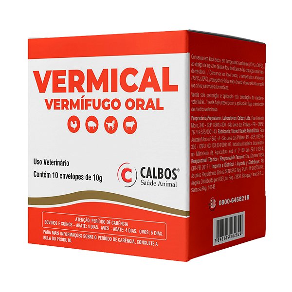 Vermical 10 Sachês De 10 Gr - Calbos