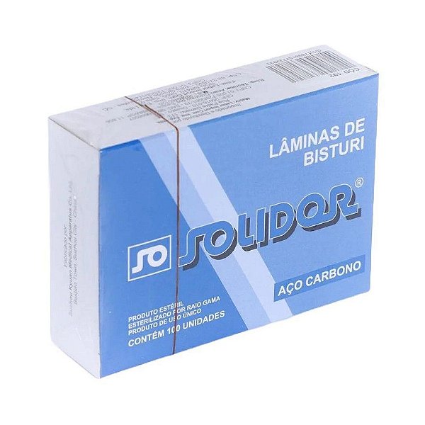 Lâmina Para Bisturi Aço Carbono Nº 10 Caixa Com 100 Unidades - Solidor