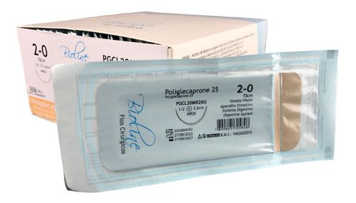 Pgcl Fio Poliglecaprone Nº 2-0 70 Cm 1/2 R 2,6 Cm Caixa Com 24 Unidades - Bioline
