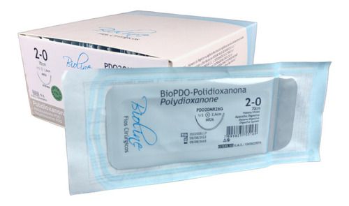 Fio Polidioxanona N. 2-0 C/ Ag 1/2 C 2,6 Cm 70 Cm Caixa Com 24 Unidades - Bioline