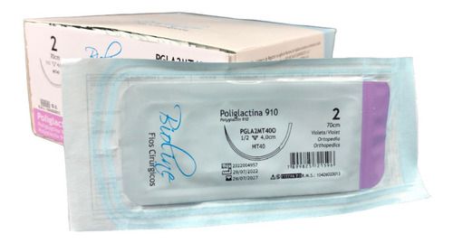 Pgla Fio Poliglactina-910 Nº 2 70 Cm 1/2 T 4,0 Cm Caixa Com 36 Unidades - Bioline
